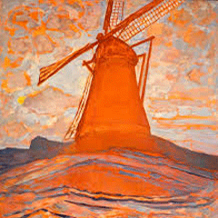 reproductie De Blaricumse molen van Piet Mondriaan